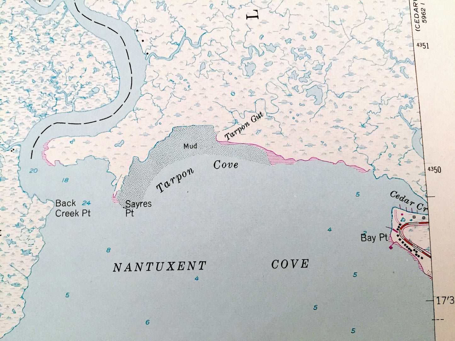 Antique Ben Davis Point, New Jersey 1956 US Geological Survey Topographic Map – Cumberland County, Fairfield, Greenwich, NJ, Kent County, DE