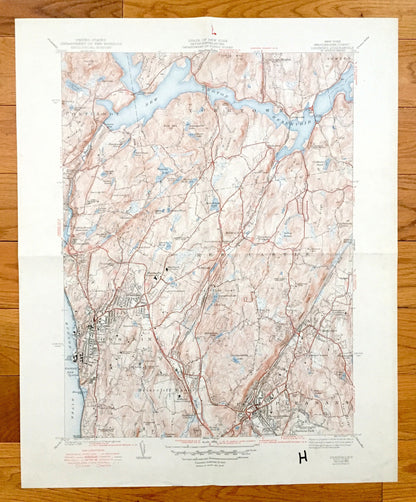 Antique Ossining, New York 1943 US Geological Survey Topographic Map – Hudson River, Croton, Cortlandt Yorktown Somers Westchester County NY