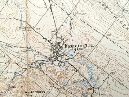 Antique Merrymeeting Lake, New Hampshire 1919 US Geological Survey Topographic Map – Alton Bay, New Durham, Farmington, Winnipesaukee, NH