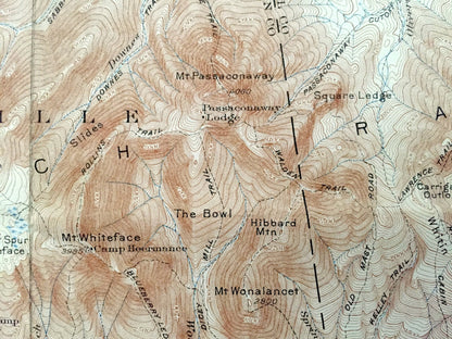 Antique Sandwich, New Hampshire 1931 US Geological Survey Topographic Map – Waterville, Moultonbroro, Squam Lake White Mountains Chocorua NH