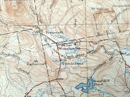 Antique Sandwich, New Hampshire 1931 US Geological Survey Topographic Map – Waterville, Moultonbroro, Squam Lake White Mountains Chocorua NH