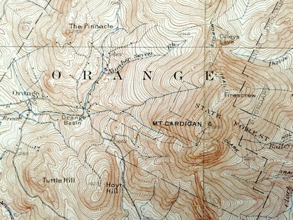 Antique Newfound Lake, New Hampshire 1930 US Geological Survey Topographic Map – Hebron, Bristol, Alexandria, Orange, Danbury Mt Cardigan NH
