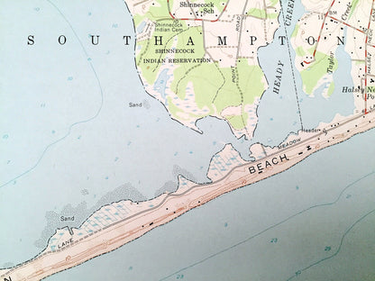 Antique Shinnecock Inlet, New York 1955 US Geological Survey Topographic Map – Suffolk County, Long Island, Southampton, Ponquogue, NY