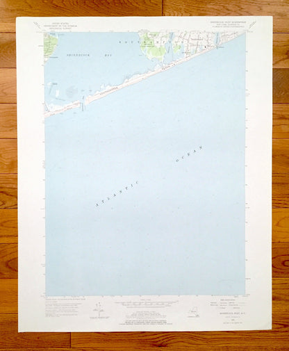 Antique Shinnecock Inlet, New York 1955 US Geological Survey Topographic Map – Suffolk County, Long Island, Southampton, Ponquogue, NY