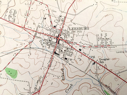 Antique Leesburg, Virginia 1952 US Geological Survey Topographic Map – Loudoun County, Woodburn Leedsville Oatlands Trap Rock Maryland VA MD
