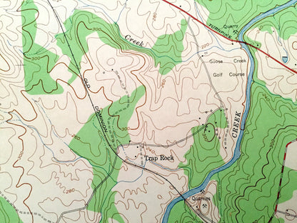 Antique Leesburg, Virginia 1952 US Geological Survey Topographic Map – Loudoun County, Woodburn Leedsville Oatlands Trap Rock Maryland VA MD