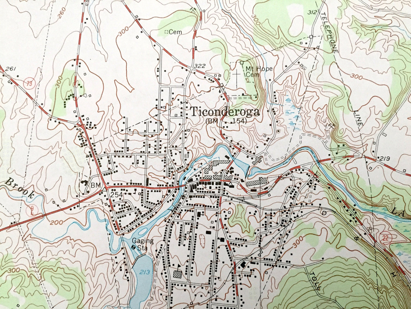 Antique Ticonderoga, New York 1950 US Geological Survey Topographic Map – Essex, Warren, Washington County, Hague, NY, Addison County, VT