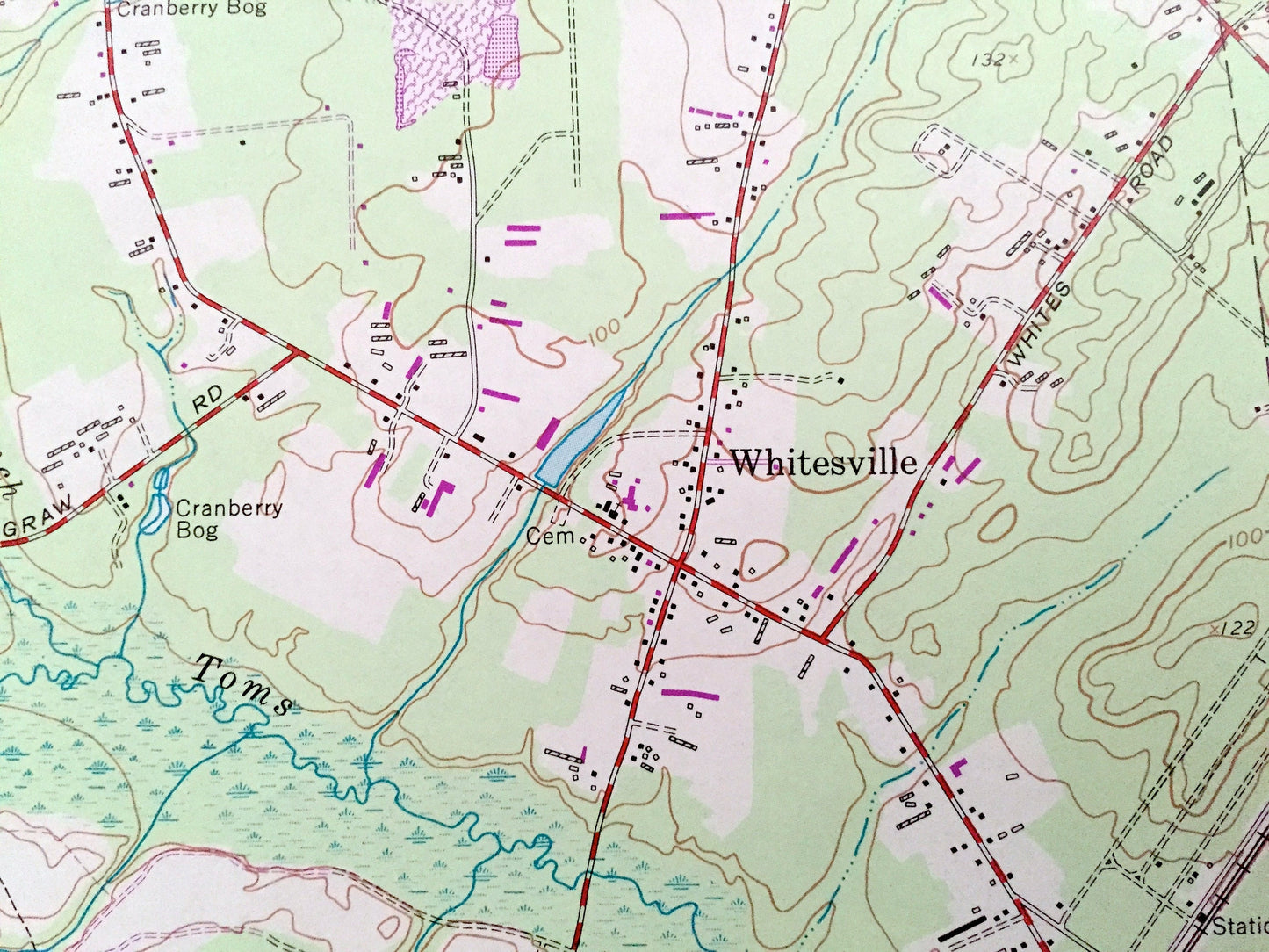 Antique Lakehurst, New Jersey 1957 US Geological Survey Topographic Map – Jackson, Whitesville, Van Hiseville, Manchester, Holmansville, NJ