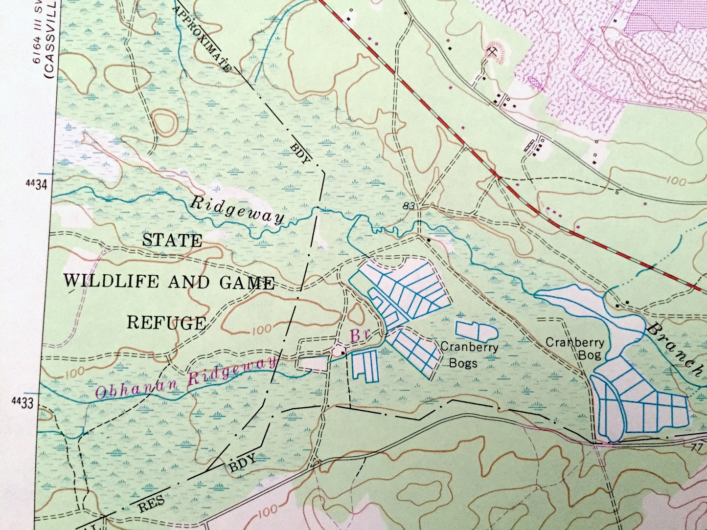 Antique Lakehurst, New Jersey 1957 US Geological Survey Topographic Map – Jackson, Whitesville, Van Hiseville, Manchester, Holmansville, NJ