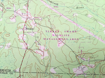 Antique Adelphia, New Jersey 1957 US Geological Survey Topographic Map – Ocean, Monmouth County, Freehold, Manalapan, Howell, Jackson, NJ