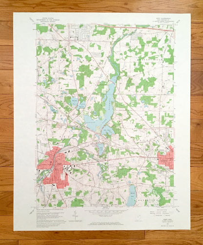 Antique Kent, Ohio 1960 US Geological Survey Topographic Map – Portage County, Streetsboro, Shalersville, Franklin, Ravenna, Brimfield, OH