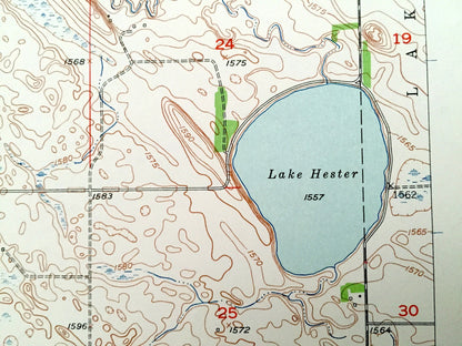 Antique Voltaire, North Dakota 1948 US Geological Survey Topographic Map – McHenry County, Hendrickson, Lebanon, Brown, Lake Hester, ND