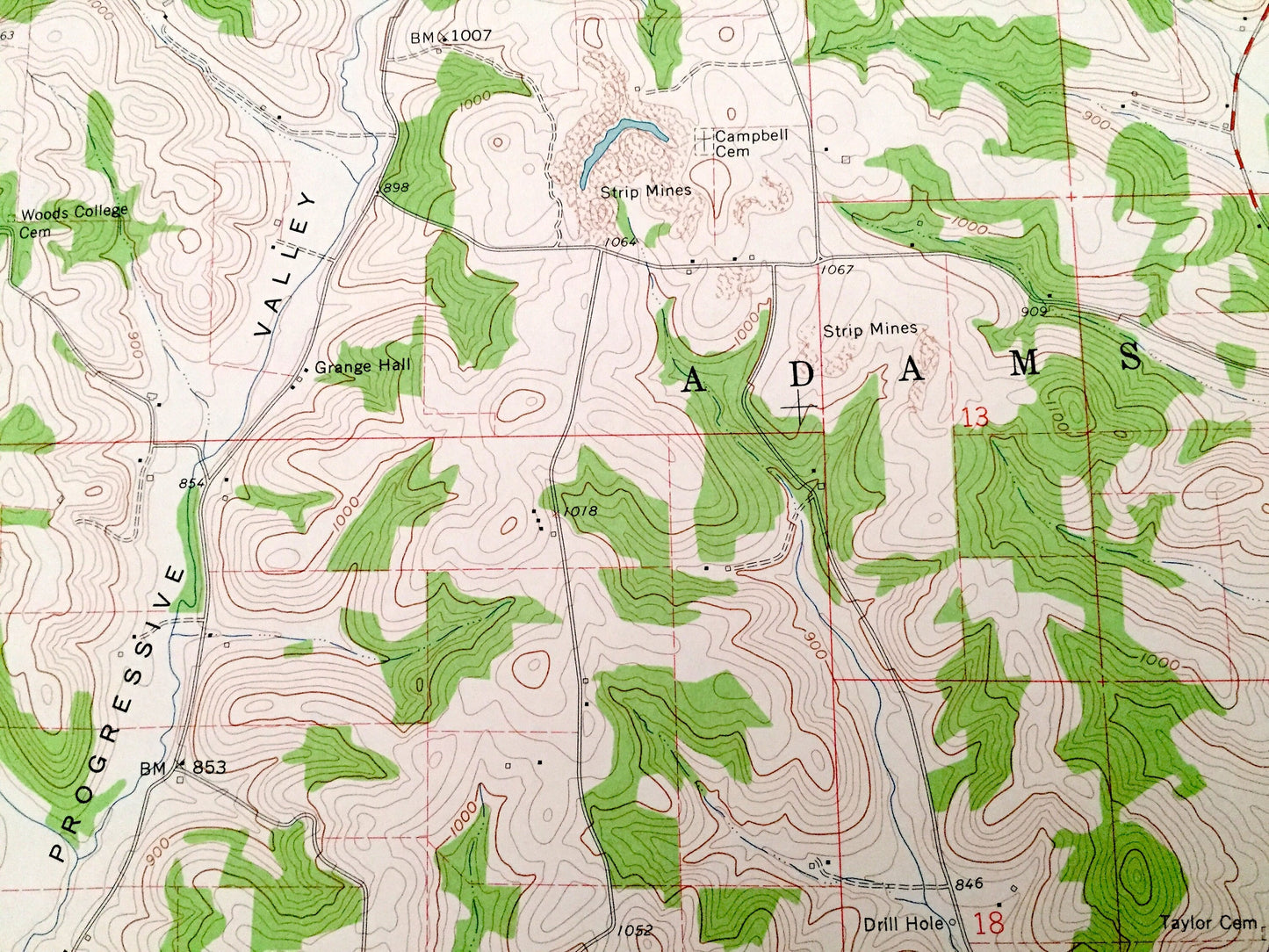 Antique Fresno, Ohio 1961 US Geological Survey Topographic Map – Coshocton, Tuscarawas County, Crawford, Bucks, White Eyes, Adams, Oxford OH