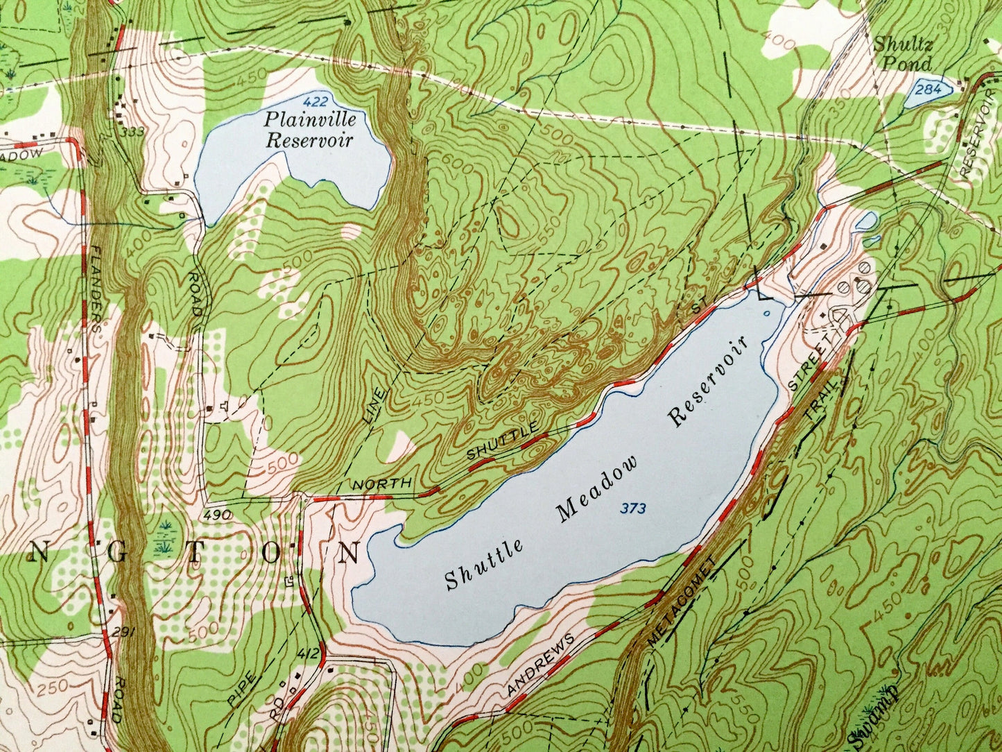 Antique New Britain, Connecticut 1953 US Geological Survey Topographic Map – Hartford County, Farmington, Southington, West Hartford, CT