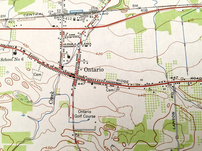 Antique Ontario, New York 1952 US Geological Survey Topographic Map – Monroe, Wayne County, Walworth, Marion, Williamson, NY