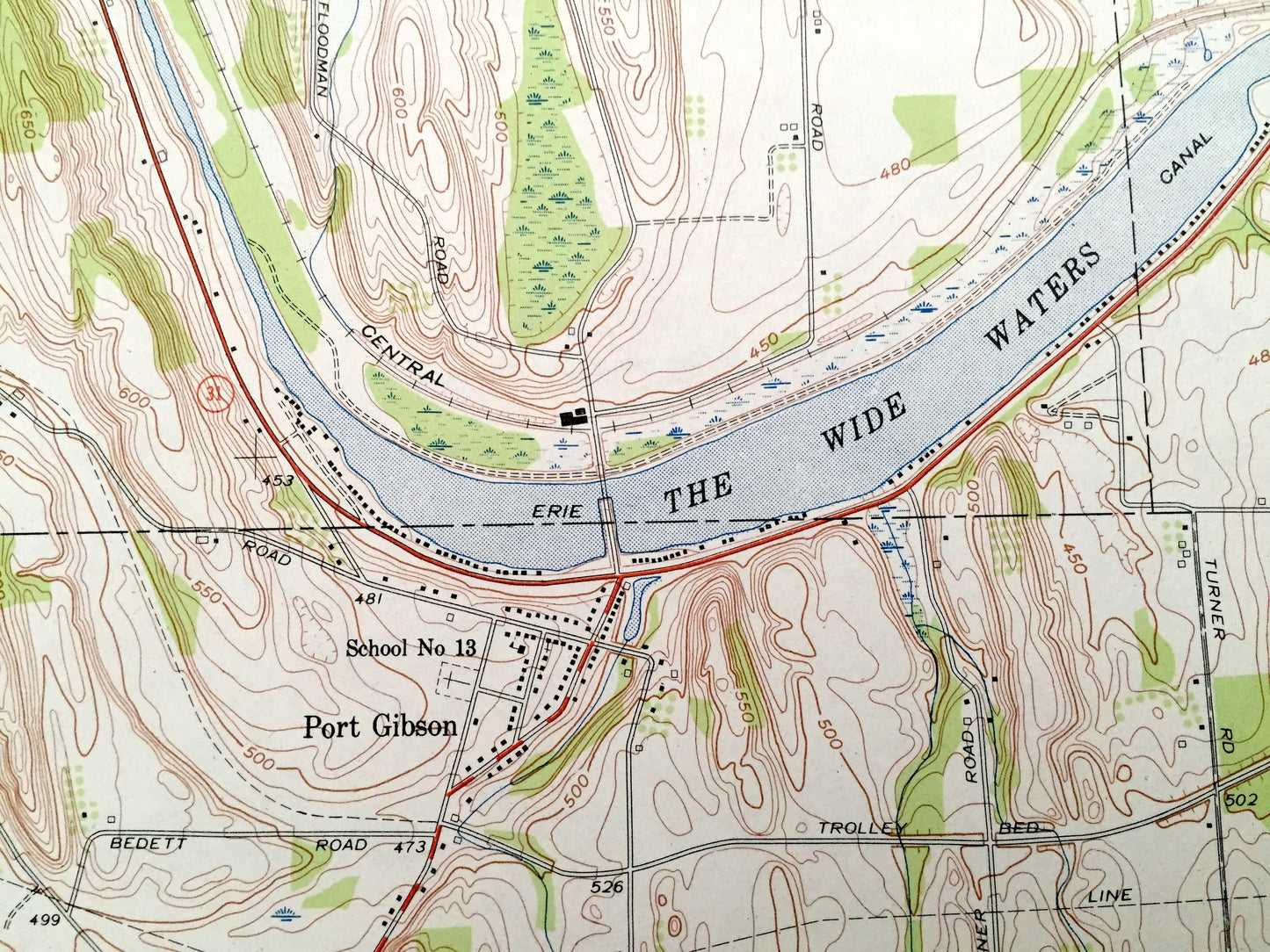 Antique Palmyra, New York 1952 US Geological Survey Topographic Map – Ontario, Wayne County, Macedonia, Farmington, Manchester, Phelps, NY