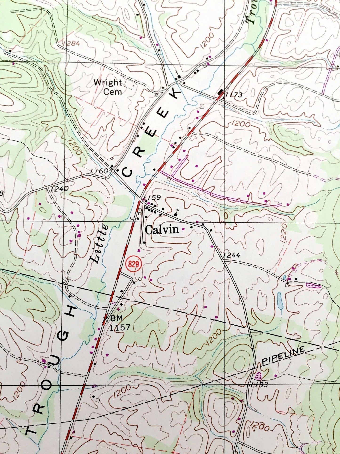 Antique Cassville, Pennsylvania 1994 US Geological Survey Topographic Map – Huntingdon County, Todd, Cass, Penn, Union, Beavertown Calvin PA