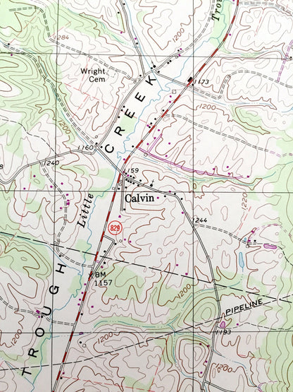 Antique Cassville, Pennsylvania 1994 US Geological Survey Topographic Map – Huntingdon County, Todd, Cass, Penn, Union, Beavertown Calvin PA