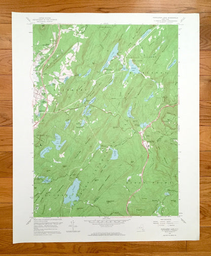 Antique Popolopen Lake, New York 1957 US Geological Survey Topographic Map – Rockland, Orange County, Woodbury, Highlands, Cornwall, NY