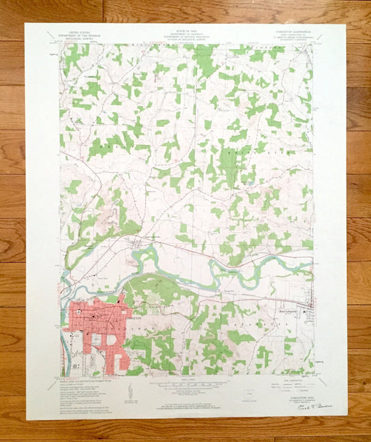 Antique Coshocton, Ohio 1961 US Geological Survey Topographic Map – Coshocton County, Mill Creek, Crawford, Keene, White Eyes, Tuscarawas OH