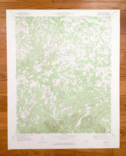 Antique Glenola, North Carolina 1970 US Geological Survey Topographic Map – Randolph County, Hillsville, Edgar, New Market, Flint Hill, NC