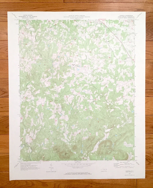 Antique Glenola, North Carolina 1970 US Geological Survey Topographic Map – Randolph County, Hillsville, Edgar, New Market, Flint Hill, NC