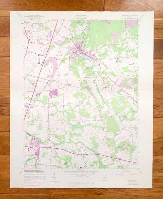 Antique Jamesburg, New Jersey 1953 US Geological Survey Topographic Map – Middlesex, Monmouth County, South Brunswick, Monroe, Millstone, NJ
