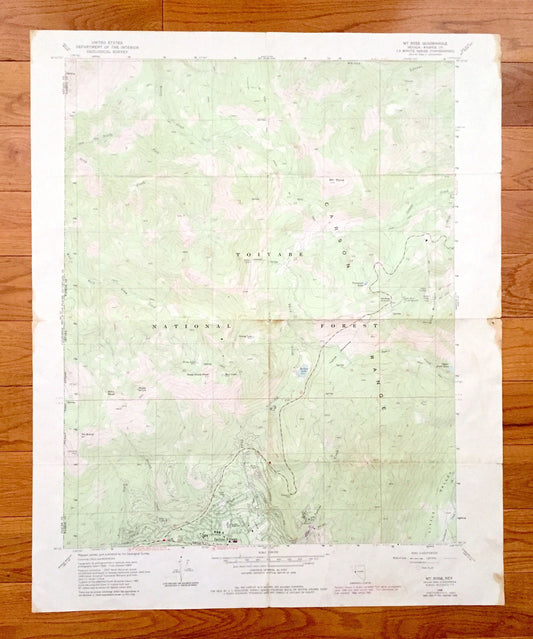 Antique Mt Rose, Nevada 1968 US Geological Survey Topographic Map – Washoe County, Toiyabe National Forest, Carson Range, Incline Village NV