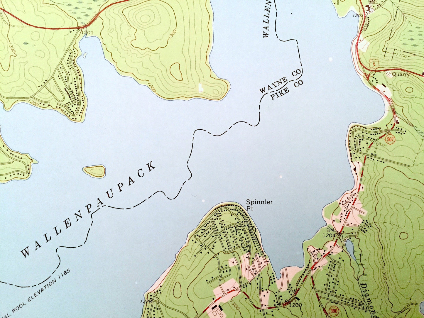 Antique Hawley, Pennsylvania 1966 US Geological Survey Topographic Map – Lake Wallenpaupack, Lackawaxen, Paupack, Blooming Grove, Uswick, PA