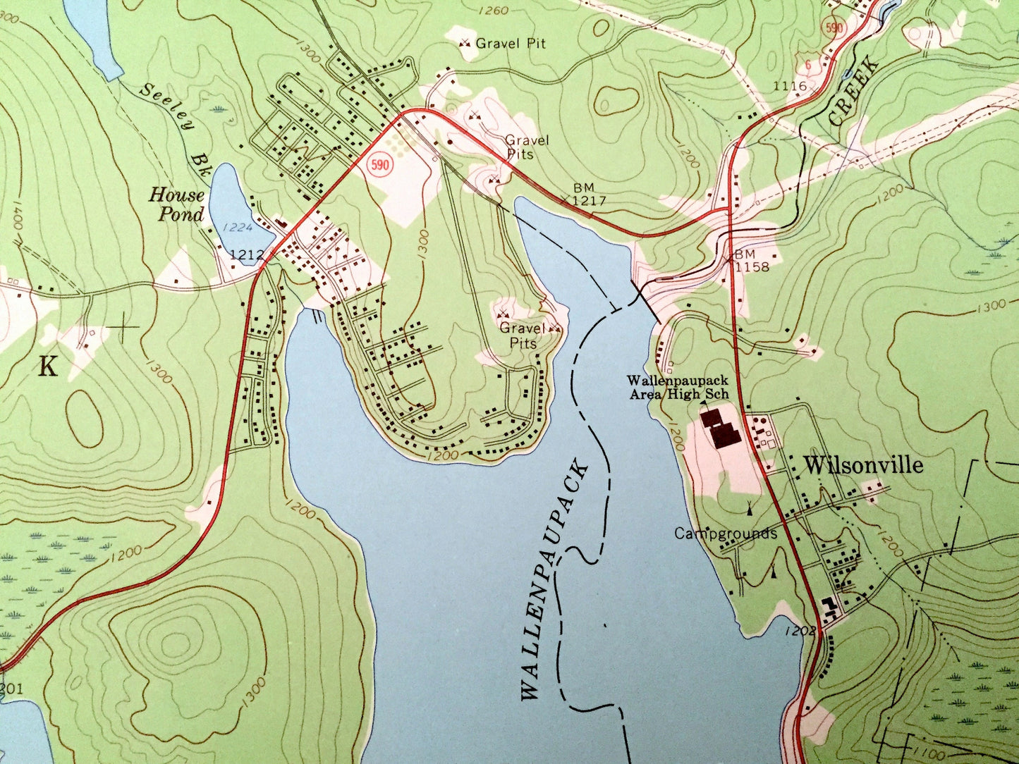 Antique Hawley, Pennsylvania 1966 US Geological Survey Topographic Map – Lake Wallenpaupack, Lackawaxen, Paupack, Blooming Grove, Uswick, PA