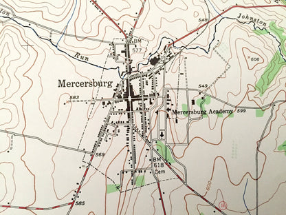 Antique Mercersburg, Pennsylvania 1943 US Geological Survey Topographic Map – Fulton, Franklin County, Tuscarora, Cove Mountain, Gap, PA