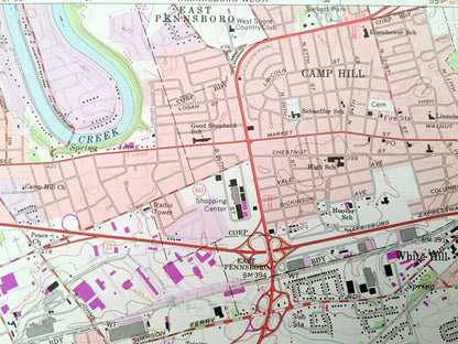 Antique Lemoyne, Pennsylvania 1963 US Geological Survey Topographic Map – Cumberland, York County, Shiremanstown, Bowmansdale, Lisburn, PA