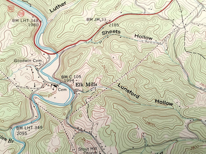 Antique Elk Mills, Tennessee 1959 US Geological Survey Topographic Map – Carter County, Dry Hill, Buntontown, Cherokee National Forest, TN