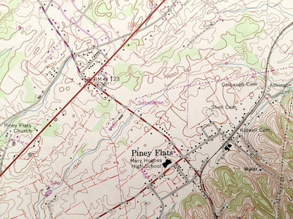 Antique Bluff City, Tennessee 1959 US Geological Survey Topographic Map – Sullivan County, Hillcrest, Piney Flats, Rocky Springs Fairview TN