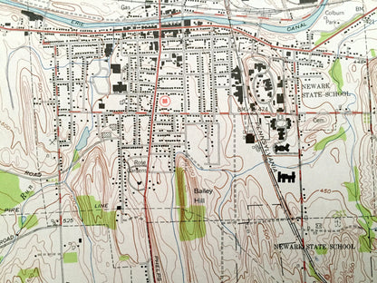Antique Newark, New York 1952 US Geological Survey Topographic Map - Wayne, Ontario County, Arcadia, Lyons, Phelps, Fairville, Mud Mills, NY