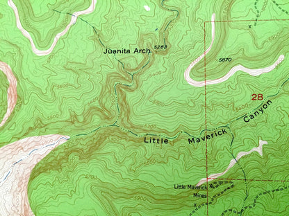 Antique Juanita Arch, Colorado 1960 US Geological Survey Topographic Map – Mesa County, Gateway, Red Canyon, Dolores River, Tenderfoot, CO