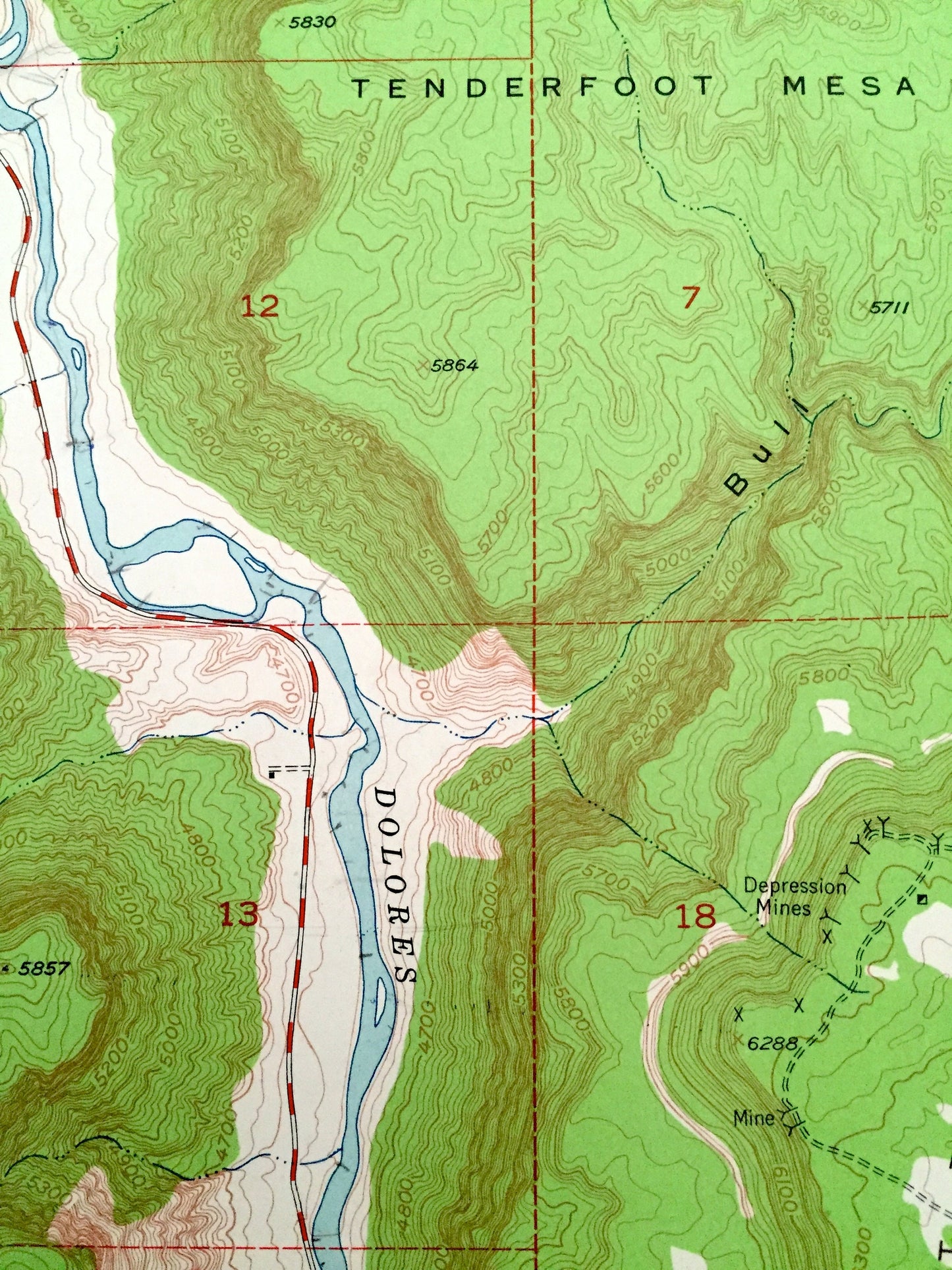 Antique Juanita Arch, Colorado 1960 US Geological Survey Topographic Map – Mesa County, Gateway, Red Canyon, Dolores River, Tenderfoot, CO