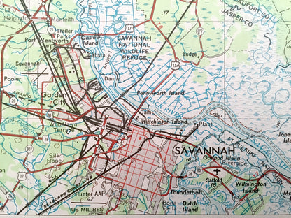 Antique Savannah, Georgia 1957 US Geological Survey Topographic Map – South Carolina, Statesboro, Claxton, Sylvania, Millen, Bloomingdale GA