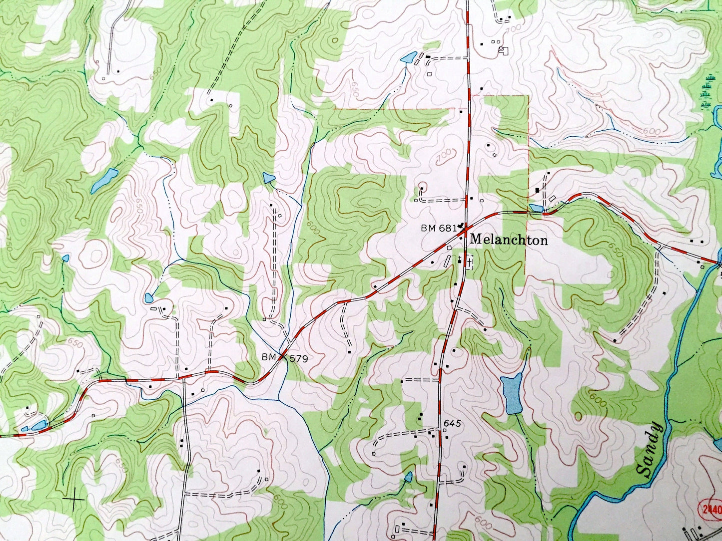 Antique Grays Chapel, North Carolina 1974 US Geological Survey Topographic Map – Randolph County, Lineberry, Melanchthon, Millboro, NC