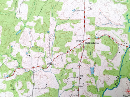 Antique Grays Chapel, North Carolina 1974 US Geological Survey Topographic Map – Randolph County, Lineberry, Melanchthon, Millboro, NC