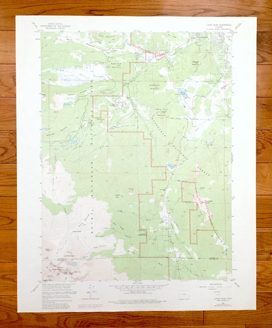 Antique Longs Peak, Colorado 1961 US Geological Survey Topographic Map – Boulder, Larimer County, Estes Park, Beaver Point, CO