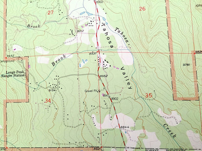 Antique Longs Peak, Colorado 1961 US Geological Survey Topographic Map – Boulder, Larimer County, Estes Park, Beaver Point, CO