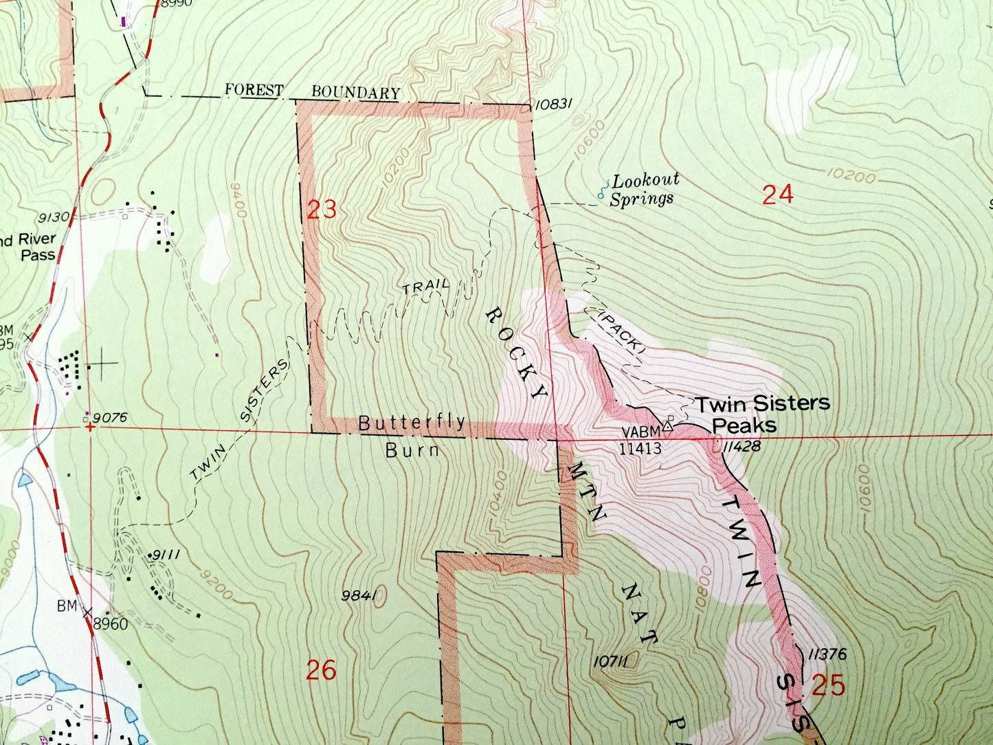 Antique Longs Peak, Colorado 1961 US Geological Survey Topographic Map – Boulder, Larimer County, Estes Park, Beaver Point, CO