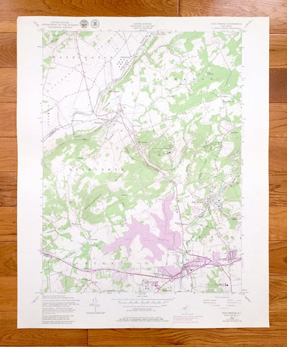 Antique High Bridge, New Jersey 1954 US Geological Survey Topographic Map – Warren, Hunterdon County, Washington, Bethlehem, Lebanon, NJ