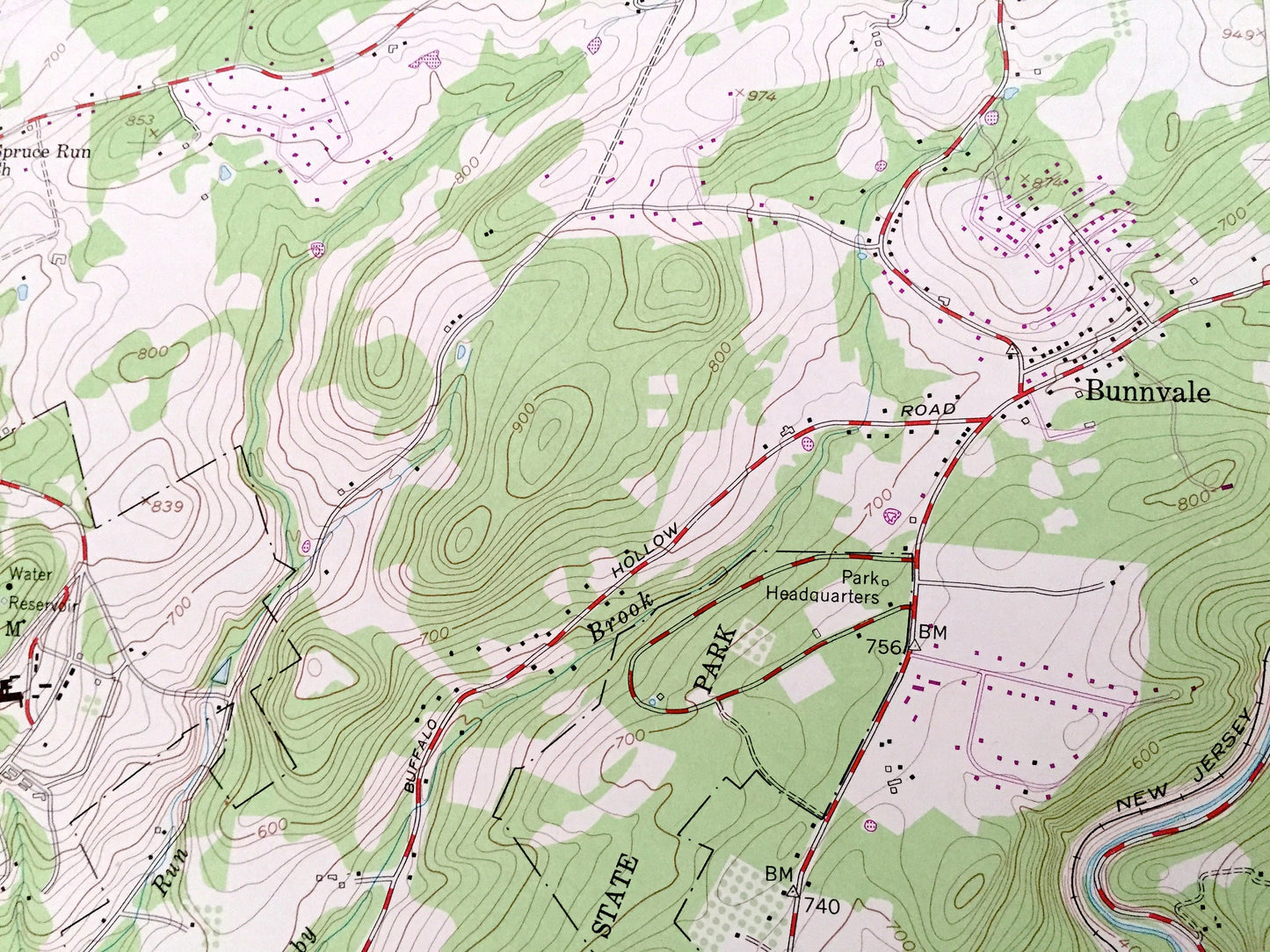 Antique High Bridge, New Jersey 1954 US Geological Survey Topographic Map – Warren, Hunterdon County, Washington, Bethlehem, Lebanon, NJ