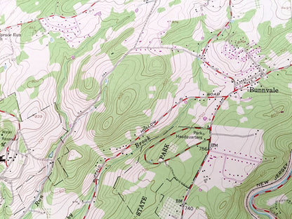 Antique High Bridge, New Jersey 1954 US Geological Survey Topographic Map – Warren, Hunterdon County, Washington, Bethlehem, Lebanon, NJ