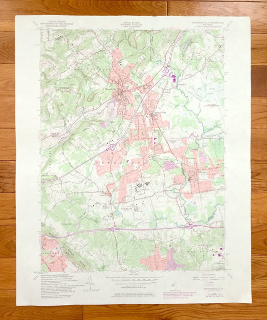 Antique Bernardsville, New Jersey 1954 US Geological Survey Topographic Map - Somerset, Morris County, Far Hills, Lyons, Basking Ridge, NJ