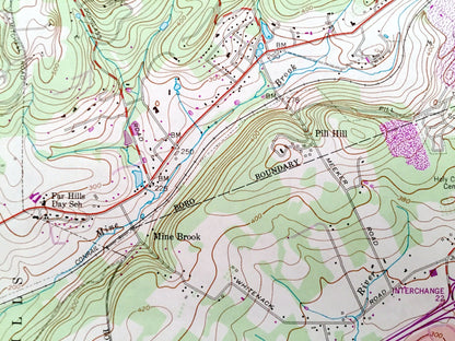 Antique Bernardsville, New Jersey 1954 US Geological Survey Topographic Map - Somerset, Morris County, Far Hills, Lyons, Basking Ridge, NJ