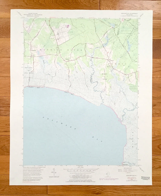 Antique Heislerville, New Jersey 1957 US Geological Survey Topographic Map – Cumberland, Cape May County, Maurice River, Delmont, NJ