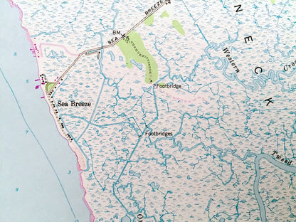 Antique Ben Davis Point, New Jersey 1956 US Geological Survey Topographic Map – Cumberland County, Fairfield, Greenwich, NJ, Kent County, DE
